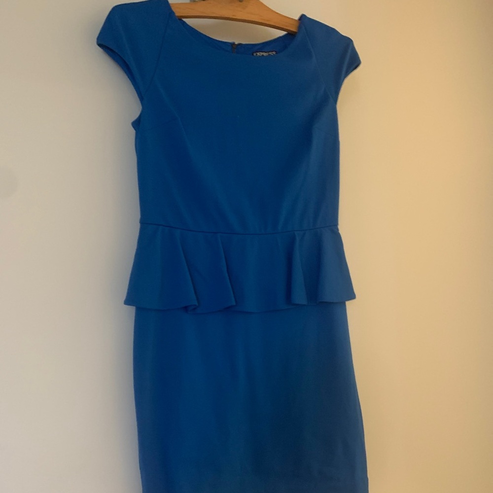 Royal Blue cap sleeve Peplum Dress